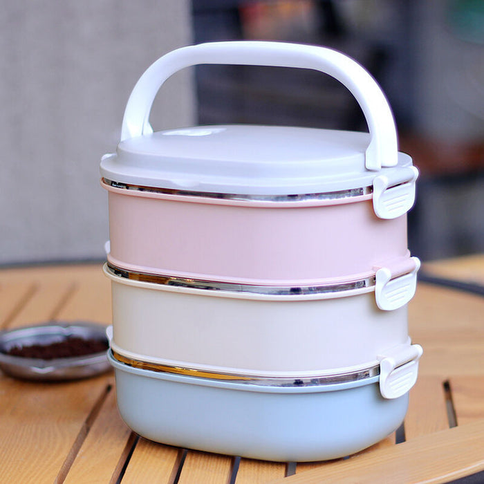 304 Stainless Steel Square Insulated Lunch Box Multi-layer