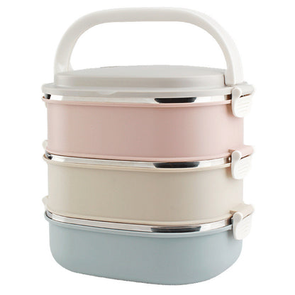 304 Stainless Steel Square Insulated Lunch Box Multi-layer