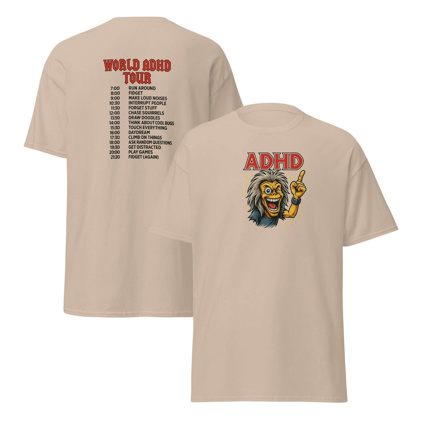 Unisex classic tee (ADHD ON TOUR)-NeuroGlow by NAS-Sand-S-NeuroGlow by NAS