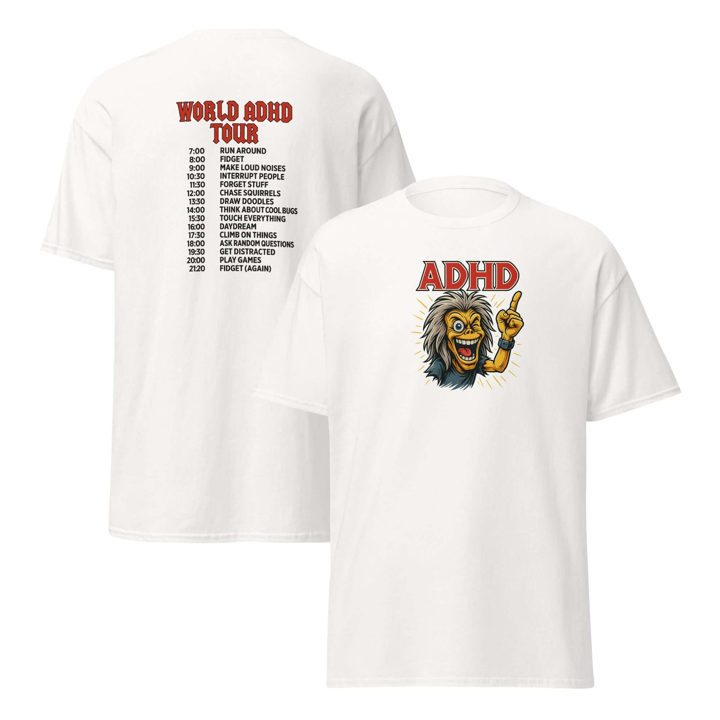 Unisex classic tee (ADHD ON TOUR)-NeuroGlow by NAS-White-S-NeuroGlow by NAS