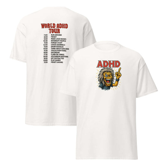Unisex classic tee (ADHD ON TOUR)-NeuroGlow by NAS-White-S-NeuroGlow by NAS